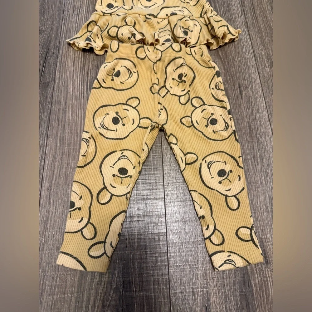 Disney Baby Winnie The Pooh Baby Girl Matching Set Size 12 M T Shirt Peplum